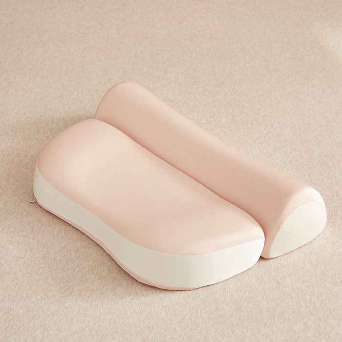 91家纺网 家纺一手货源 找家纺 小桃姐家纺 2026新款零压助眠深睡枕牵引二合一组合款记忆枕枕头枕芯 粉玉