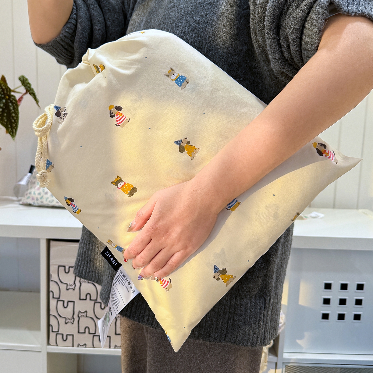 91家纺网 家纺一手货源 找家纺 铺尚美家纺 2026新款春款A类古法水洗仿棉云感棉小布袋四件套 拘狗乐园