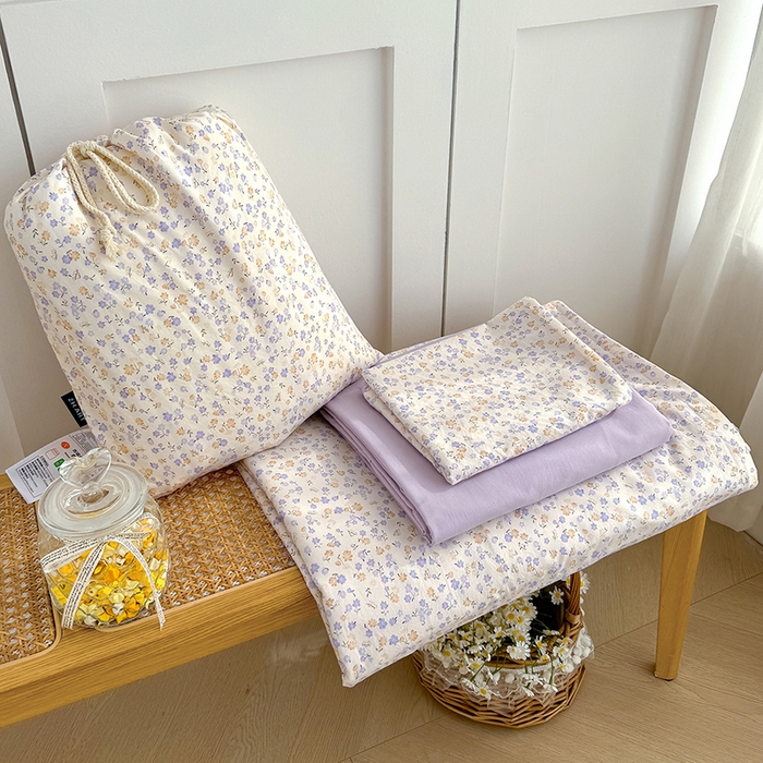 铺尚美家纺 2026新款春款A类古法水洗仿棉云感棉小布袋四件套 山樱漫岛