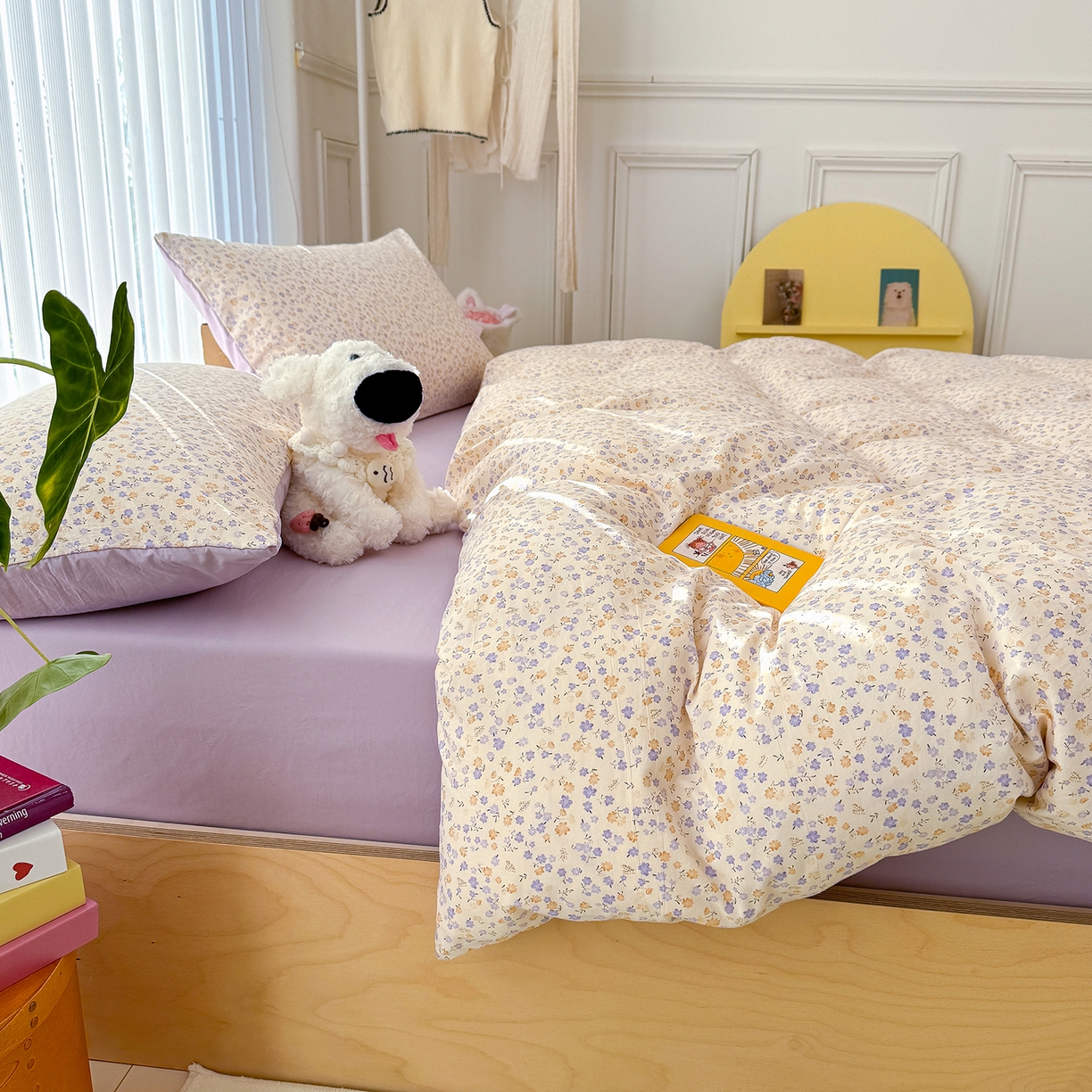 91家纺网 家纺一手货源 找家纺 铺尚美家纺 2026新款春款A类古法水洗仿棉云感棉小布袋四件套 山樱漫岛