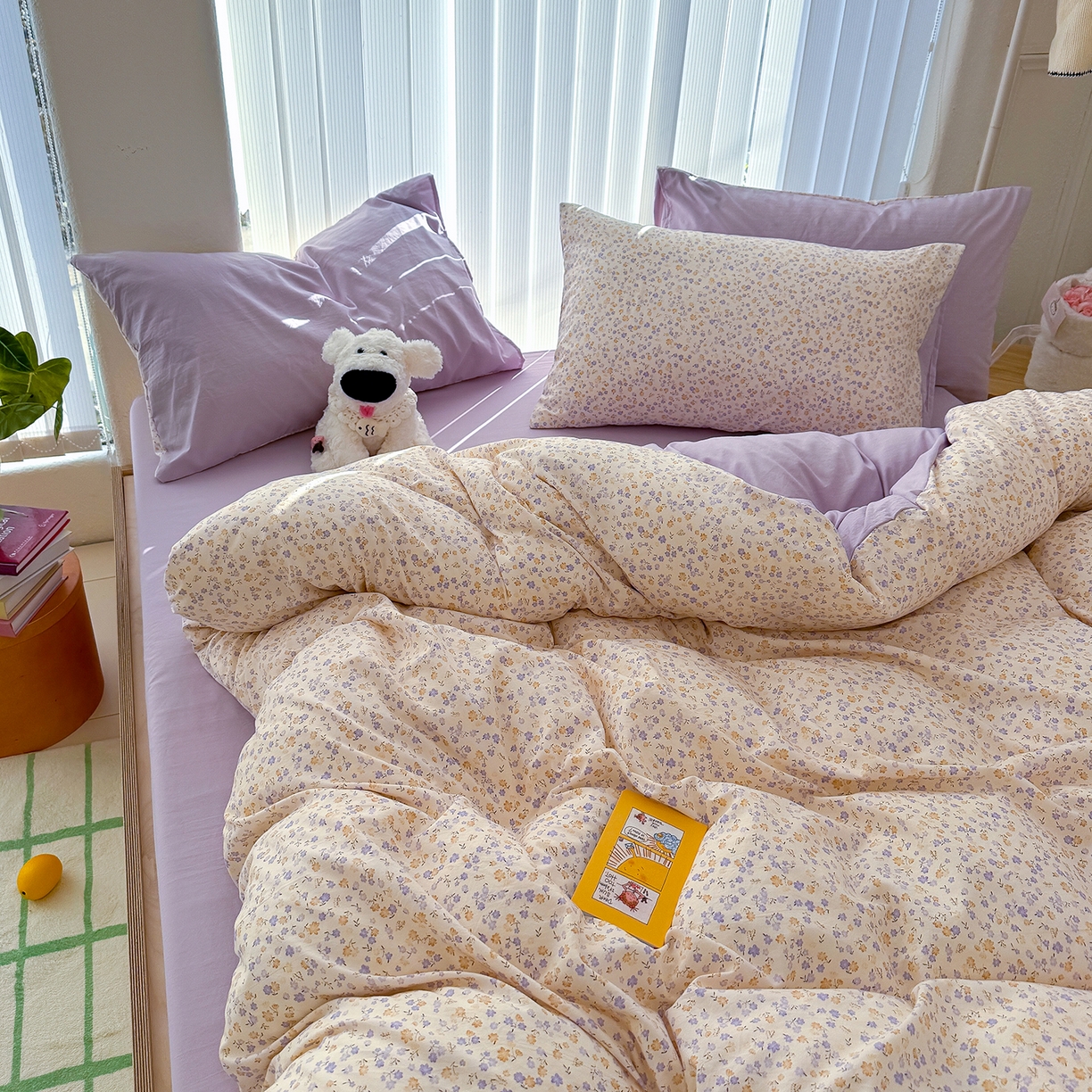 91家纺网 家纺一手货源 找家纺 铺尚美家纺 2026新款春款A类古法水洗仿棉云感棉小布袋四件套 山樱漫岛