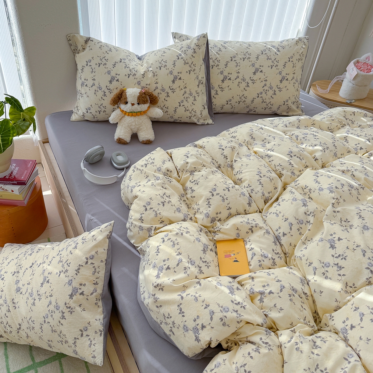 91家纺网 家纺一手货源 找家纺 铺尚美家纺 2026新款春款A类古法水洗仿棉云感棉小布袋四件套 牟溪明月