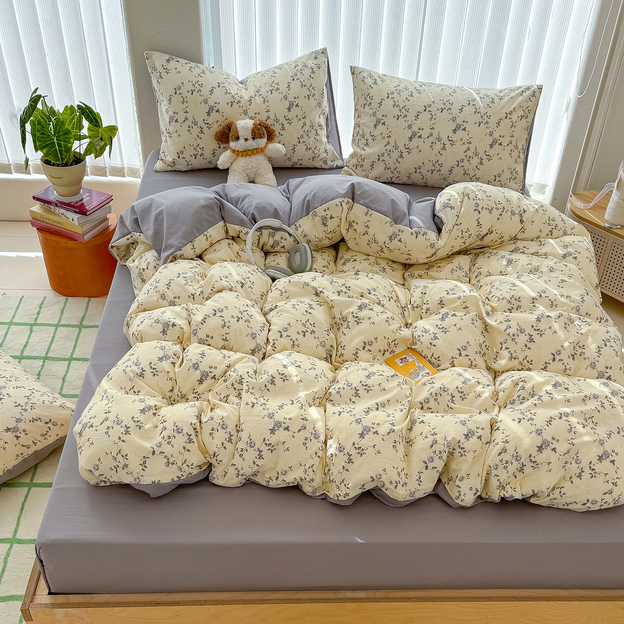 91家纺网 家纺一手货源 找家纺 铺尚美家纺 2026新款春款A类古法水洗仿棉云感棉小布袋四件套 牟溪明月