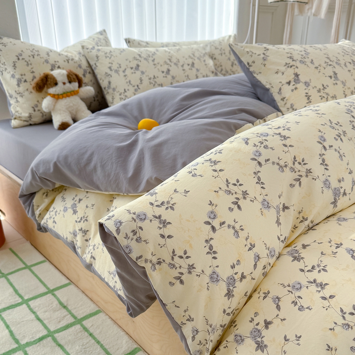 91家纺网 家纺一手货源 找家纺 铺尚美家纺 2026新款春款A类古法水洗仿棉云感棉小布袋四件套 牟溪明月