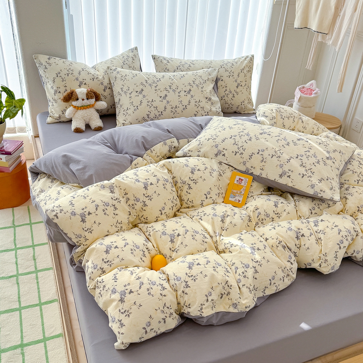 91家纺网 家纺一手货源 找家纺 铺尚美家纺 2026新款春款A类古法水洗仿棉云感棉小布袋四件套 牟溪明月