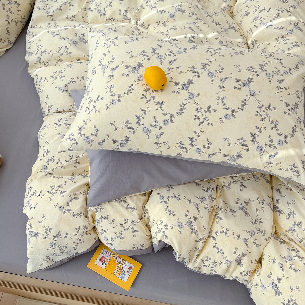 91家纺网 家纺一手货源 找家纺 铺尚美家纺 2026新款春款A类古法水洗仿棉云感棉小布袋四件套 牟溪明月