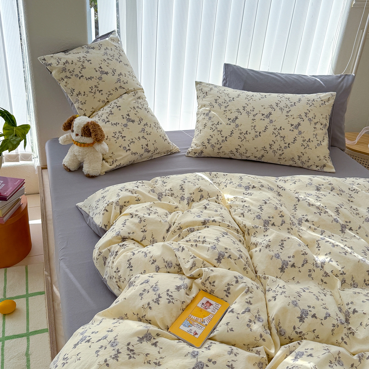 91家纺网 家纺一手货源 找家纺 铺尚美家纺 2026新款春款A类古法水洗仿棉云感棉小布袋四件套 牟溪明月