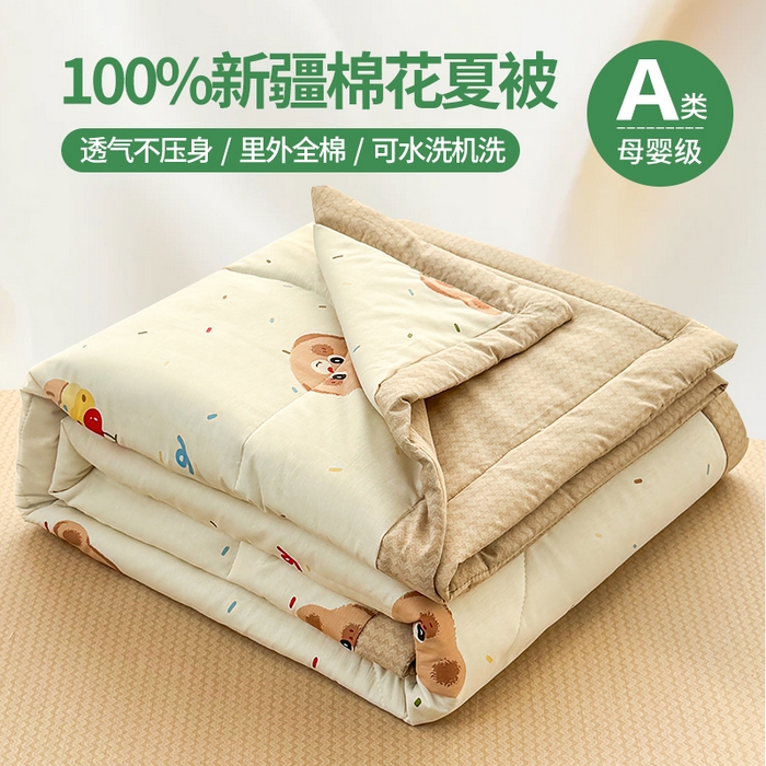 91家纺网 家纺一手货源 找家纺 （总）瑶瑶家居 2026新款A类里外全棉夏凉被四件套-风格一