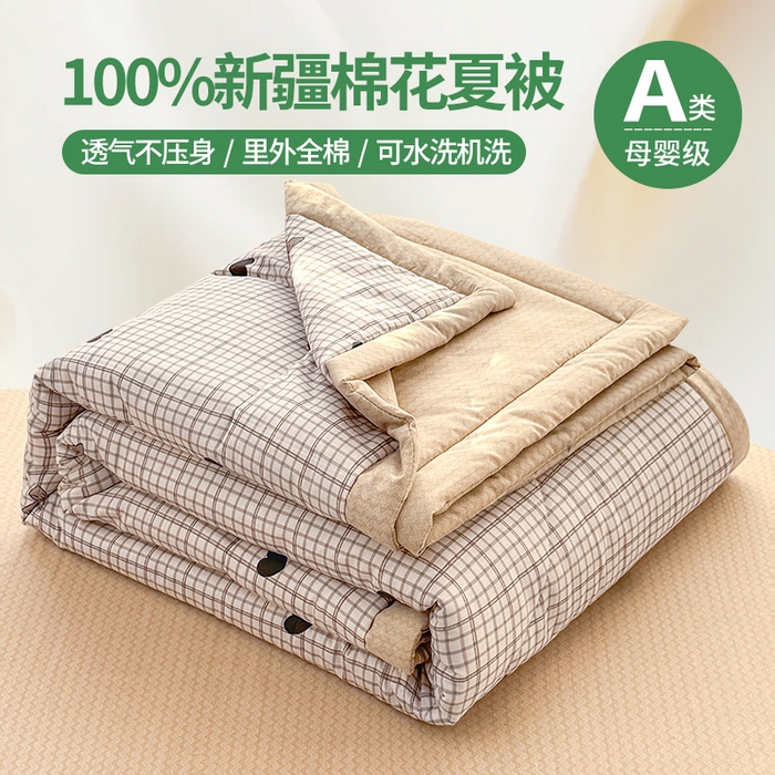 91家纺网 家纺一手货源 找家纺 （总）瑶瑶家居 2026新款A类里外全棉夏凉被四件套-风格一