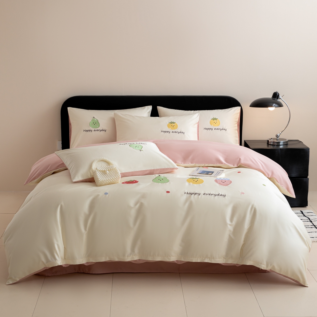 沐辰 2026新款长绒棉50S纯棉满绣四件套 果味派