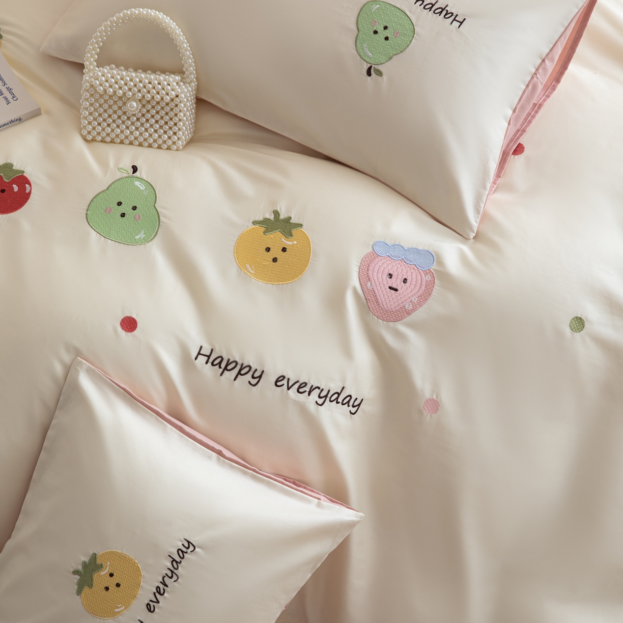 91家纺网 家纺一手货源 找家纺 沐辰 2026新款长绒棉50S纯棉满绣四件套 果味派