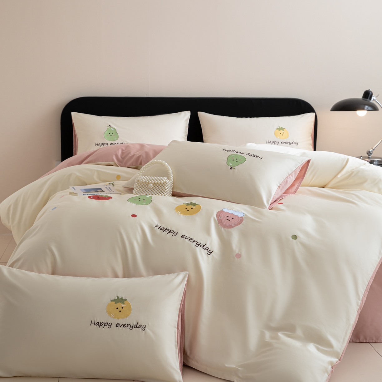 91家纺网 家纺一手货源 找家纺 沐辰 2026新款长绒棉50S纯棉满绣四件套 果味派