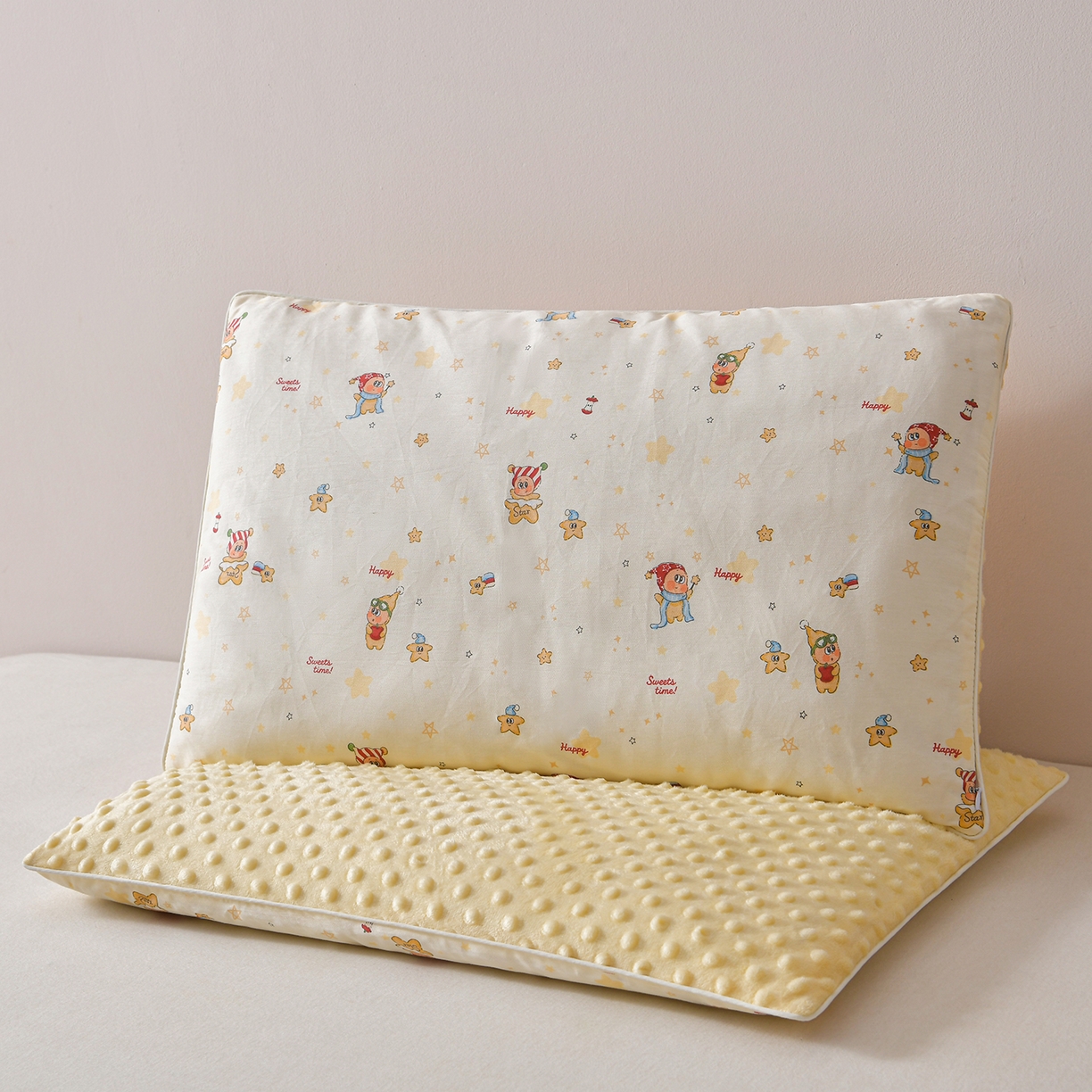 91家纺网 家纺一手货源 找家纺 （总）小桃姐家纺 2026新款纯棉+豆豆绒棉花枕 枕头枕芯 儿童枕 学生枕