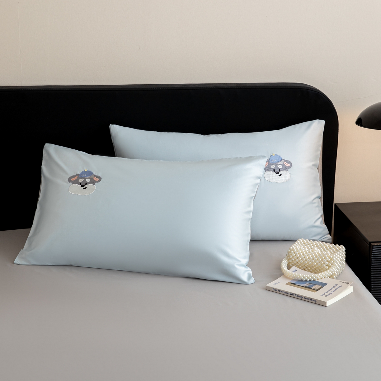 91家纺网 家纺一手货源 找家纺 沐辰 2026新款长绒棉50S纯棉满绣四件套 奶茶小狗