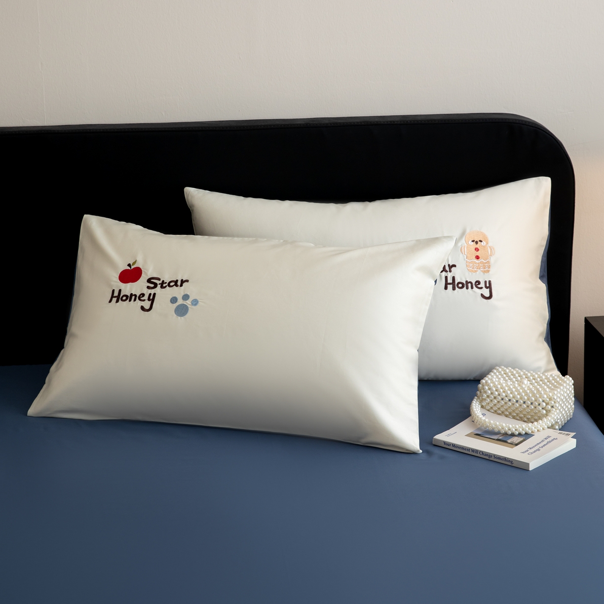 91家纺网 家纺一手货源 找家纺 沐辰 2026新款长绒棉50S纯棉满绣四件套 苹果姜饼