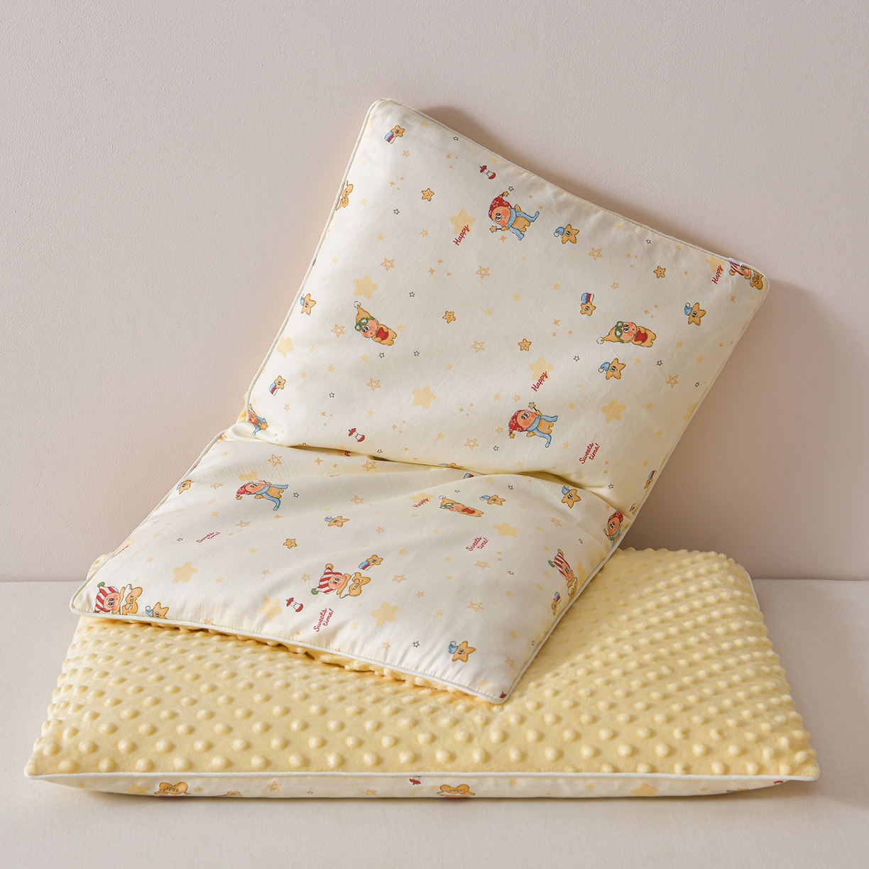 91家纺网 家纺一手货源 找家纺 （总）小桃姐家纺 2026新款纯棉+豆豆绒棉花枕 枕头枕芯 儿童枕 学生枕