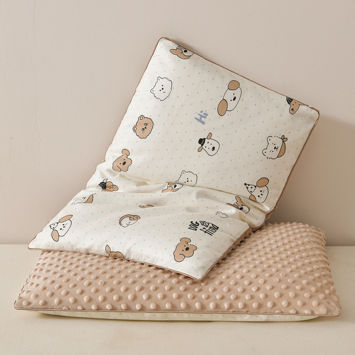 91家纺网 家纺一手货源 找家纺 （总）小桃姐家纺 2026新款纯棉+豆豆绒棉花枕 枕头枕芯 儿童枕 学生枕