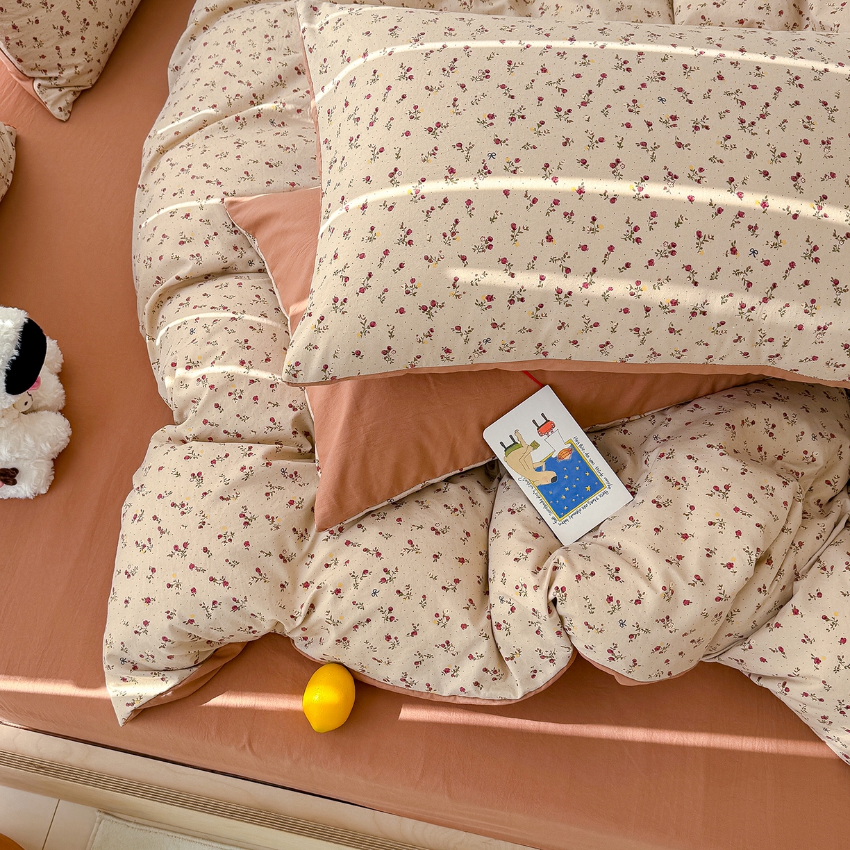 91家纺网 家纺一手货源 找家纺 铺尚美家纺 2026新款春款A类古法水洗仿棉云感棉小布袋四件套 樱川桃井