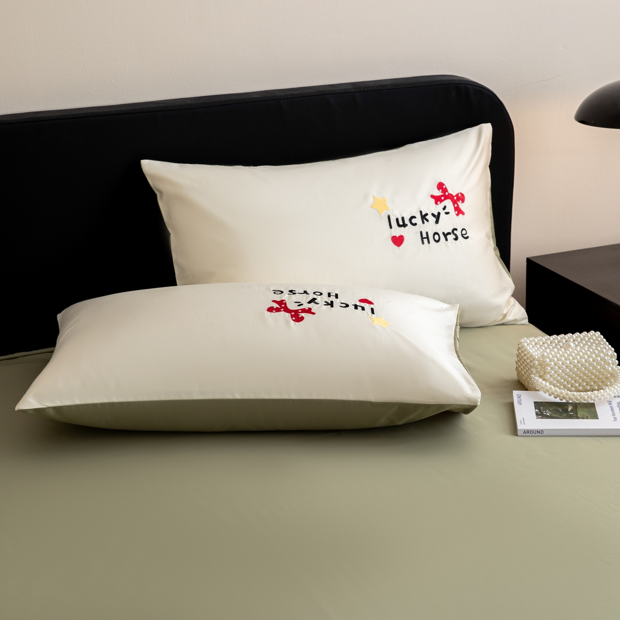 91家纺网 家纺一手货源 找家纺 沐辰 2026新款长绒棉50S纯棉满绣四件套 心愿小马-绿