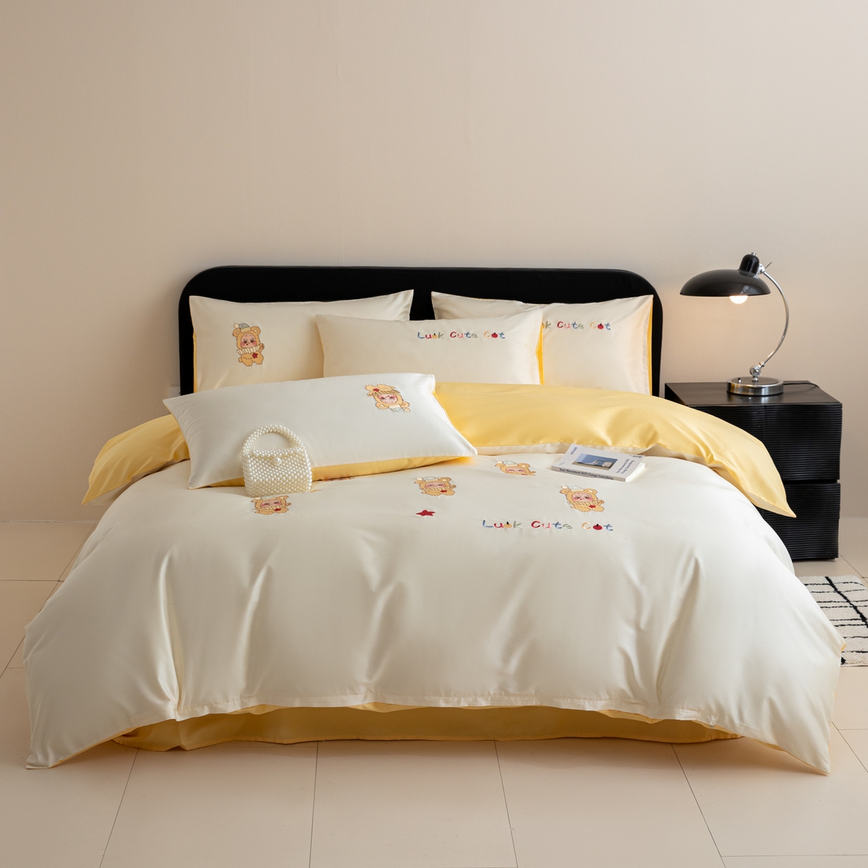 沐辰 2026新款长绒棉50S纯棉满绣四件套 星星宝贝