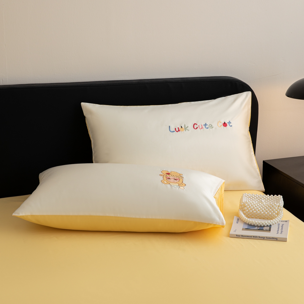 91家纺网 家纺一手货源 找家纺 沐辰 2026新款长绒棉50S纯棉满绣四件套 星星宝贝