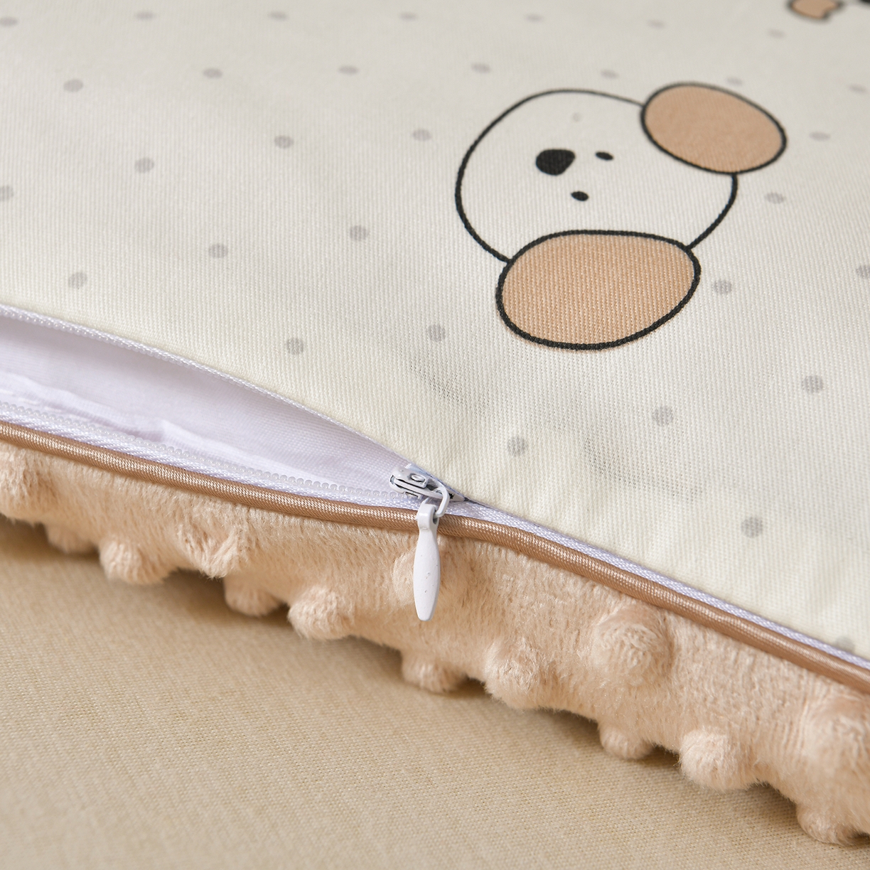 91家纺网 家纺一手货源 找家纺 小桃姐家纺 2026新款纯棉+豆豆绒棉花枕 枕头枕芯 儿童枕 学生枕 简笔小汪