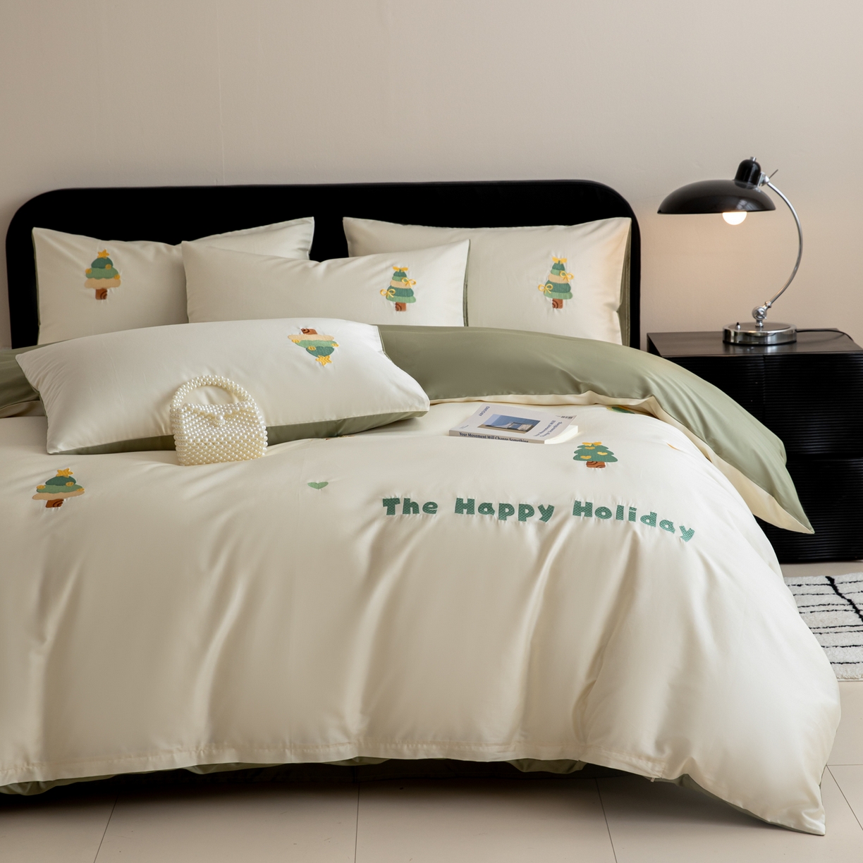 91家纺网 家纺一手货源 找家纺 沐辰 2026新款长绒棉50S纯棉满绣四件套 许愿树