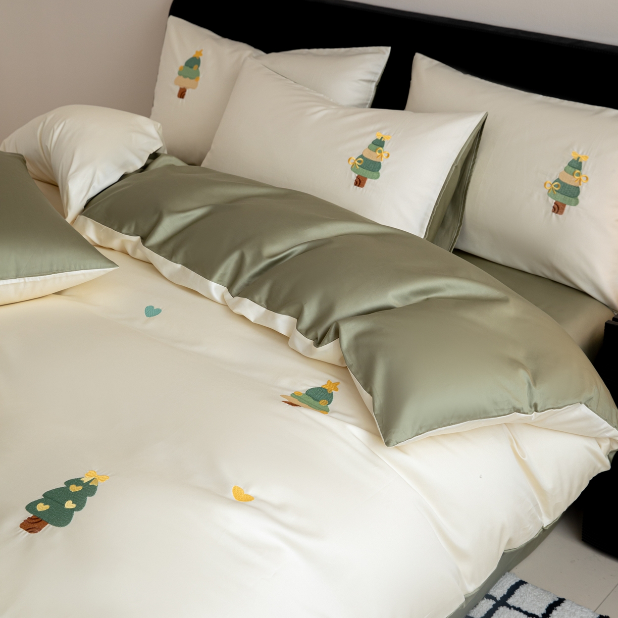 91家纺网 家纺一手货源 找家纺 沐辰 2026新款长绒棉50S纯棉满绣四件套 许愿树