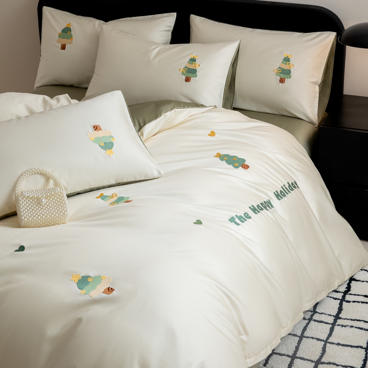 91家纺网 家纺一手货源 找家纺 沐辰 2026新款长绒棉50S纯棉满绣四件套 许愿树