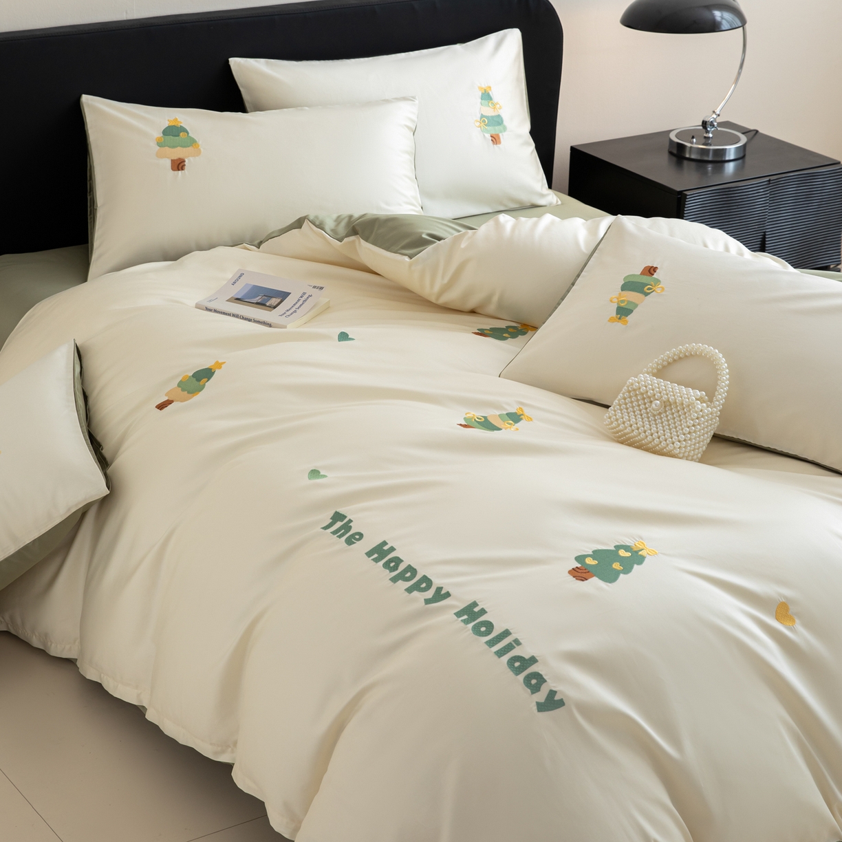 91家纺网 家纺一手货源 找家纺 沐辰 2026新款长绒棉50S纯棉满绣四件套 许愿树