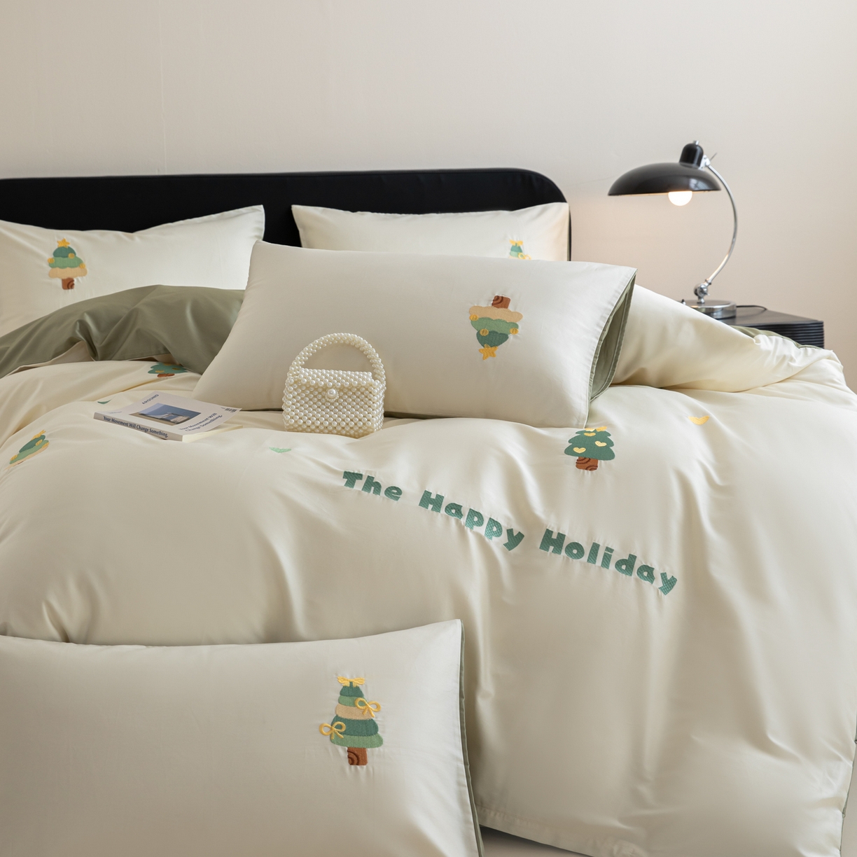 91家纺网 家纺一手货源 找家纺 沐辰 2026新款长绒棉50S纯棉满绣四件套 许愿树