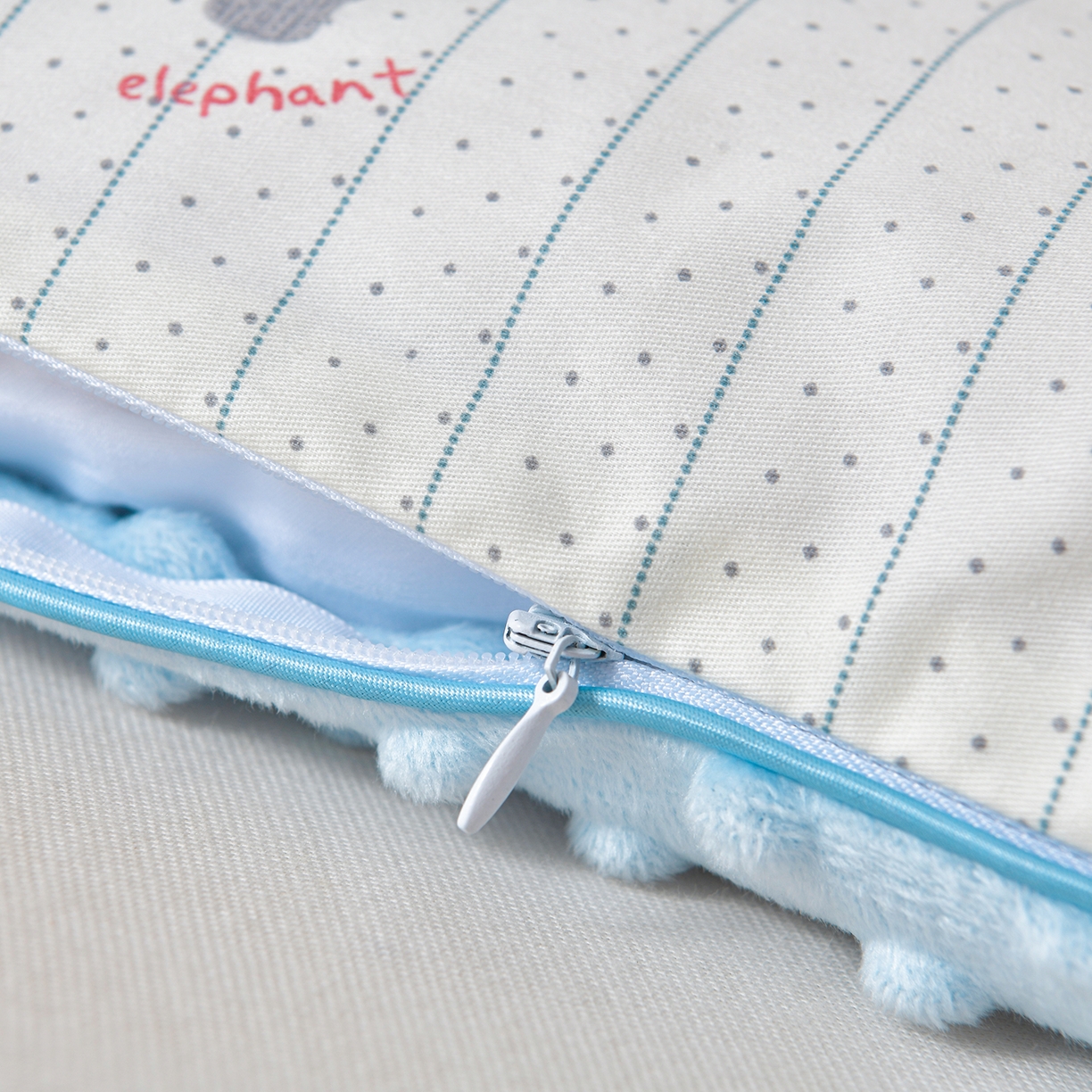 91家纺网 家纺一手货源 找家纺 小桃姐家纺 2026新款纯棉+豆豆绒棉花枕 枕头枕芯 儿童枕 学生枕 星星小象蓝