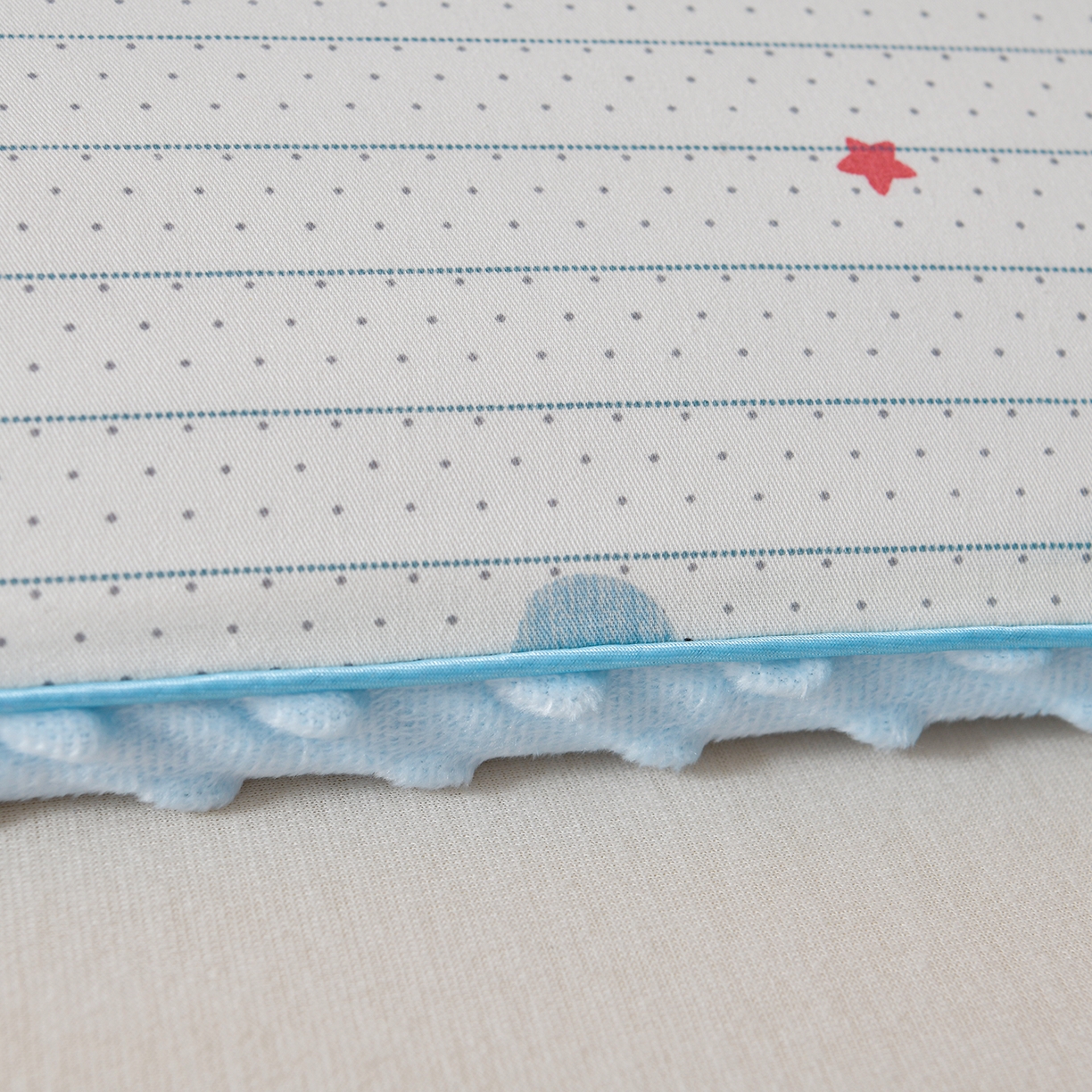 91家纺网 家纺一手货源 找家纺 小桃姐家纺 2026新款纯棉+豆豆绒棉花枕 枕头枕芯 儿童枕 学生枕 星星小象蓝