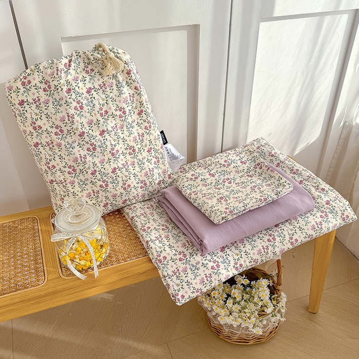 铺尚美家纺 2026新款春款A类古法水洗仿棉云感棉小布袋四件套 云谣