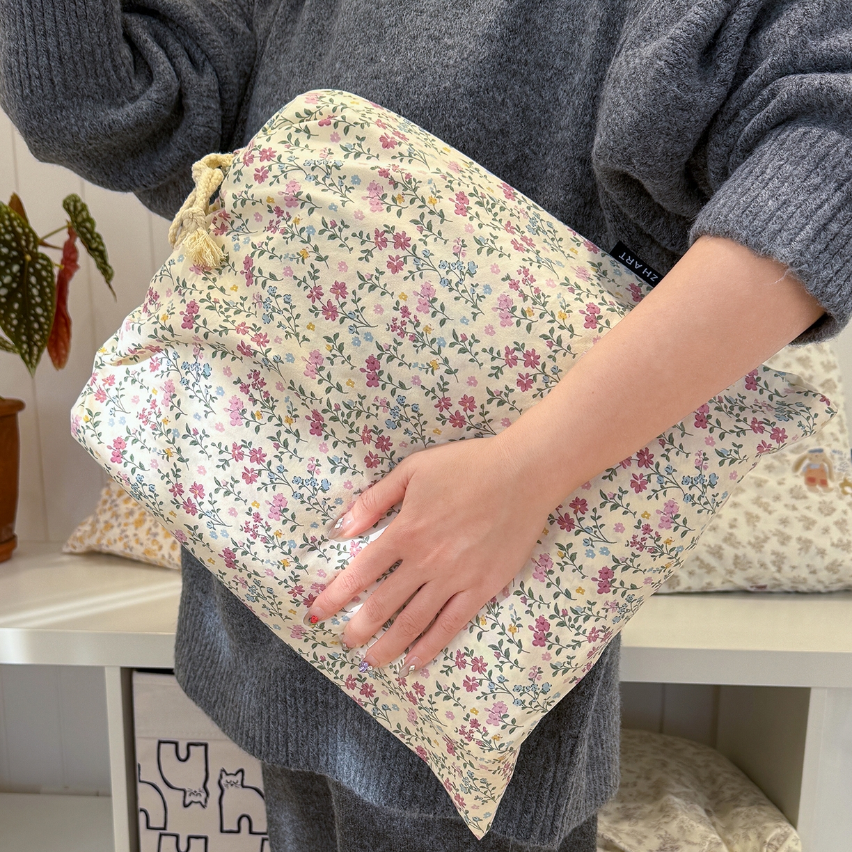 91家纺网 家纺一手货源 找家纺 铺尚美家纺 2026新款春款A类古法水洗仿棉云感棉小布袋四件套 云谣