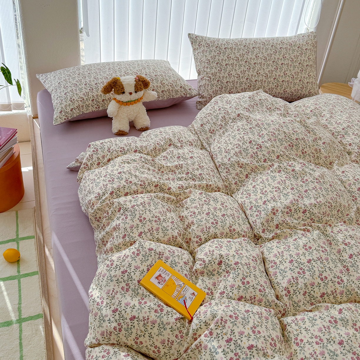 91家纺网 家纺一手货源 找家纺 铺尚美家纺 2026新款春款A类古法水洗仿棉云感棉小布袋四件套 云谣