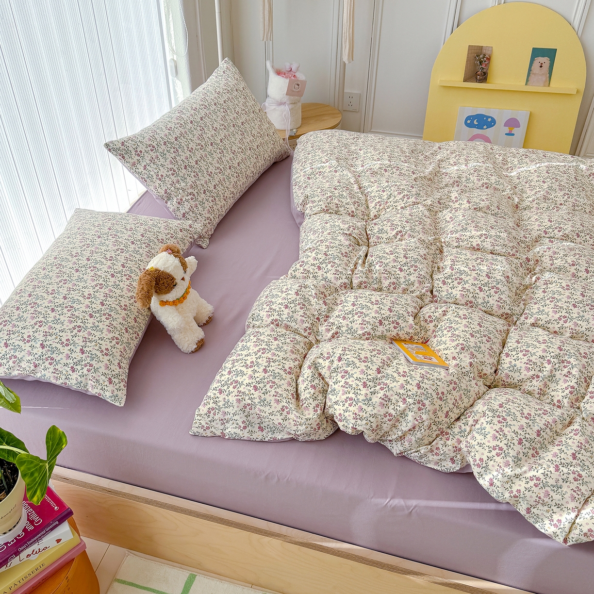 91家纺网 家纺一手货源 找家纺 铺尚美家纺 2026新款春款A类古法水洗仿棉云感棉小布袋四件套 云谣