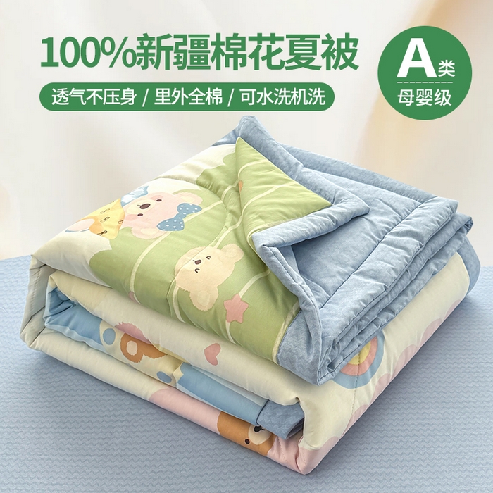 瑶瑶家居 2026新款A类里外全棉夏凉被四件套-风格一 忆伴时光