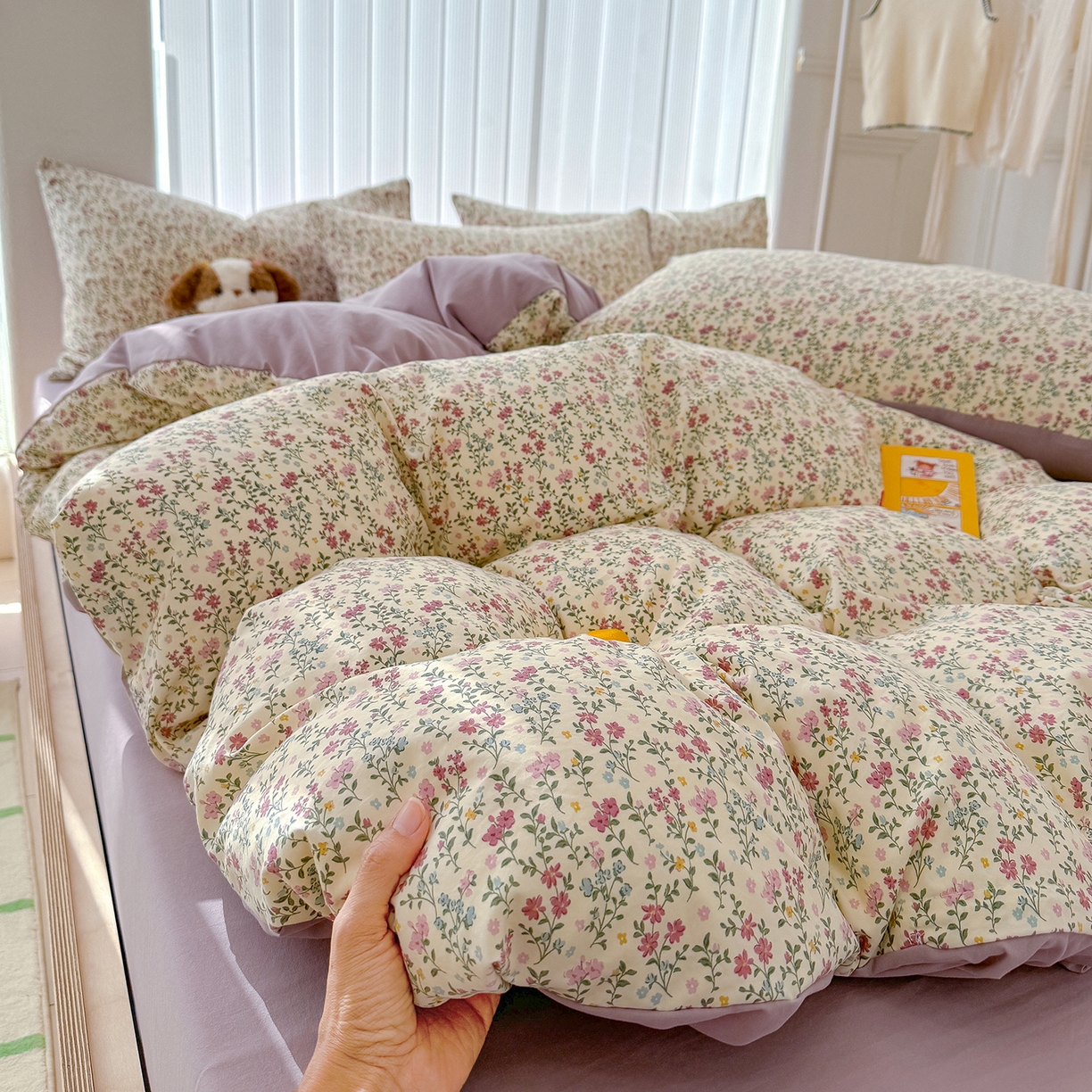 91家纺网 家纺一手货源 找家纺 铺尚美家纺 2026新款春款A类古法水洗仿棉云感棉小布袋四件套 云谣