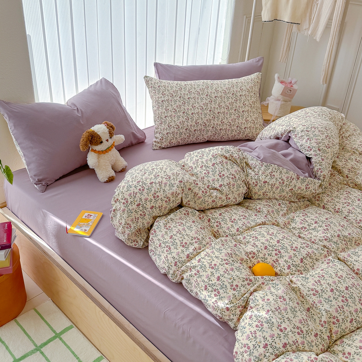 91家纺网 家纺一手货源 找家纺 铺尚美家纺 2026新款春款A类古法水洗仿棉云感棉小布袋四件套 云谣