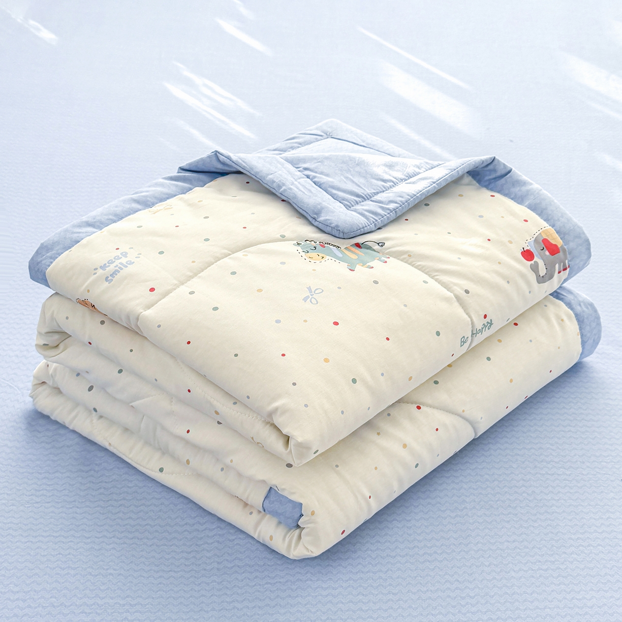 91家纺网 家纺一手货源 找家纺 瑶瑶家居 2026新款A类里外全棉夏凉被四件套-风格一 酷酷马