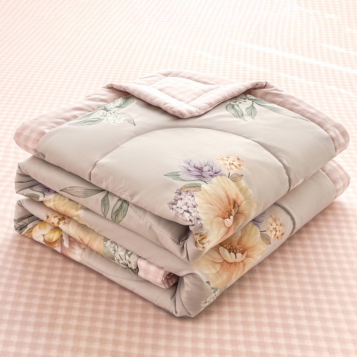 91家纺网 家纺一手货源 找家纺 瑶瑶家居 2026新款A类里外全棉夏凉被四件套-风格一 晚风