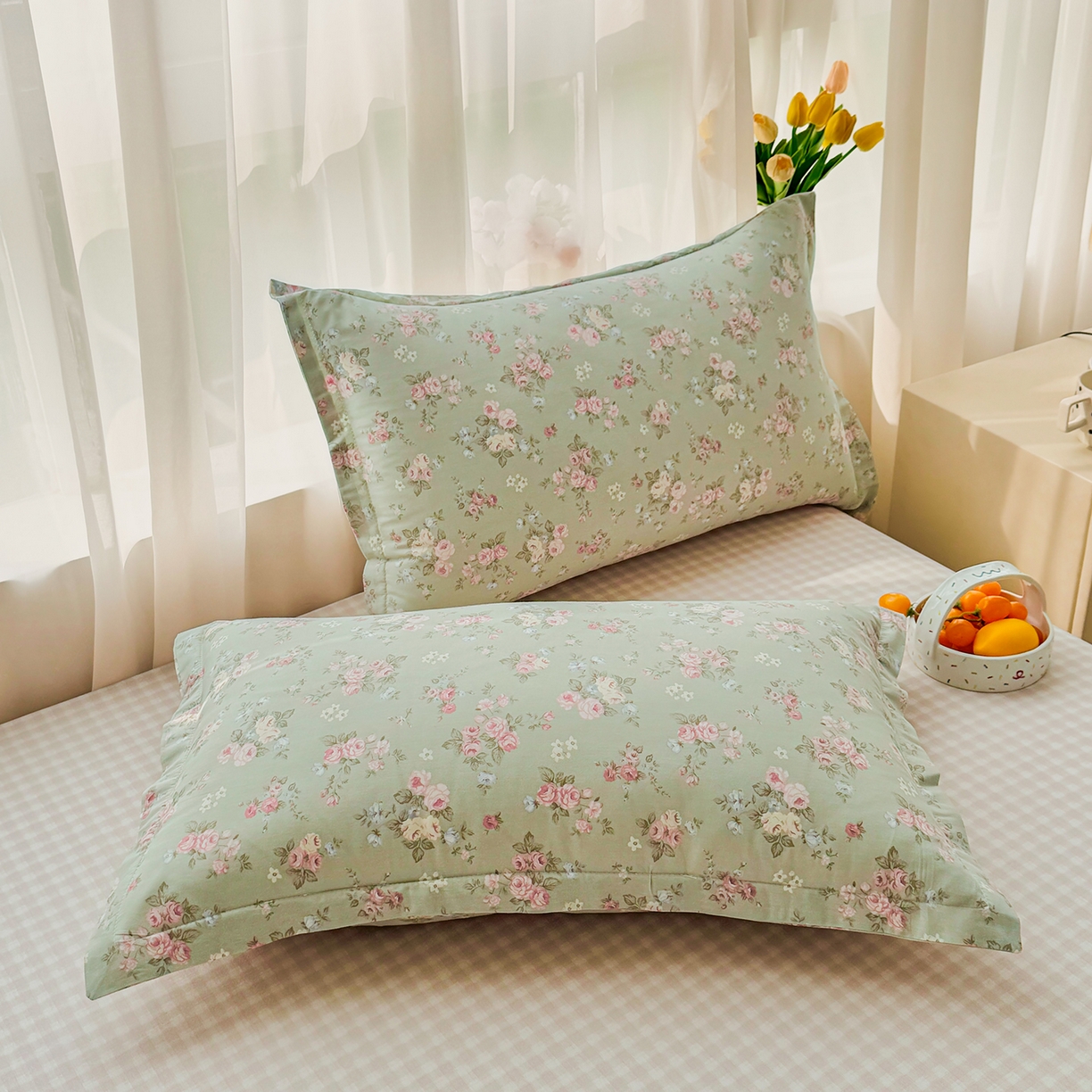 91家纺网 家纺一手货源 找家纺 瑶瑶家居 2026新款A类里外全棉夏凉被四件套-风格一 千野