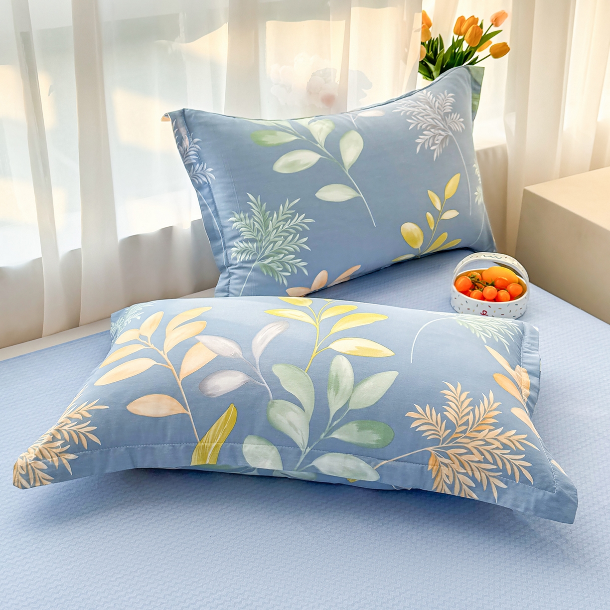 91家纺网 家纺一手货源 找家纺 瑶瑶家居 2026新款A类里外全棉夏凉被四件套-风格一 小蓝町