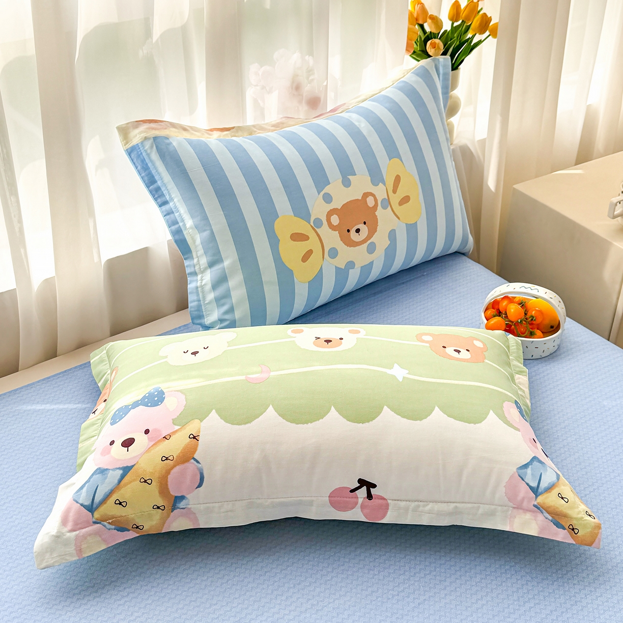 91家纺网 家纺一手货源 找家纺 瑶瑶家居 2026新款A类里外全棉夏凉被四件套-风格一 忆伴时光