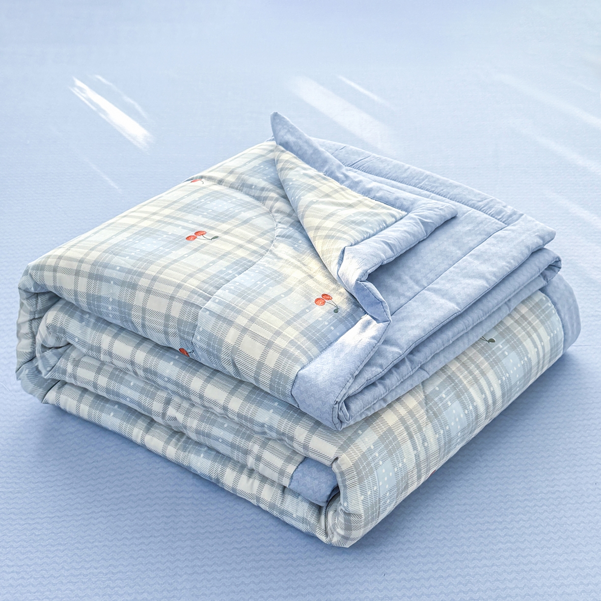 91家纺网 家纺一手货源 找家纺 瑶瑶家居 2026新款A类里外全棉夏凉被四件套-风格一 心甜