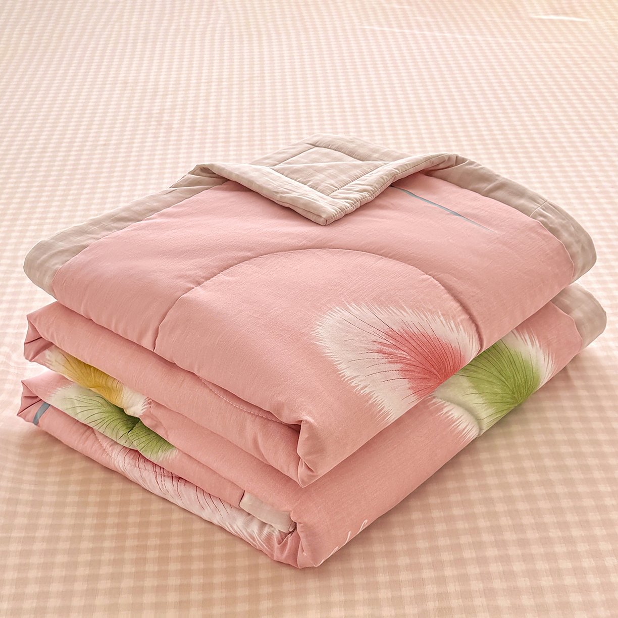 91家纺网 家纺一手货源 找家纺 瑶瑶家居 2026新款A类里外全棉夏凉被四件套-风格一 静时光