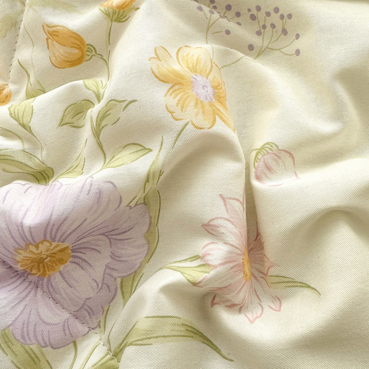 91家纺网 家纺一手货源 找家纺 瑶瑶家居 2026新款A类里外全棉夏凉被四件套-风格一 暮云花卉