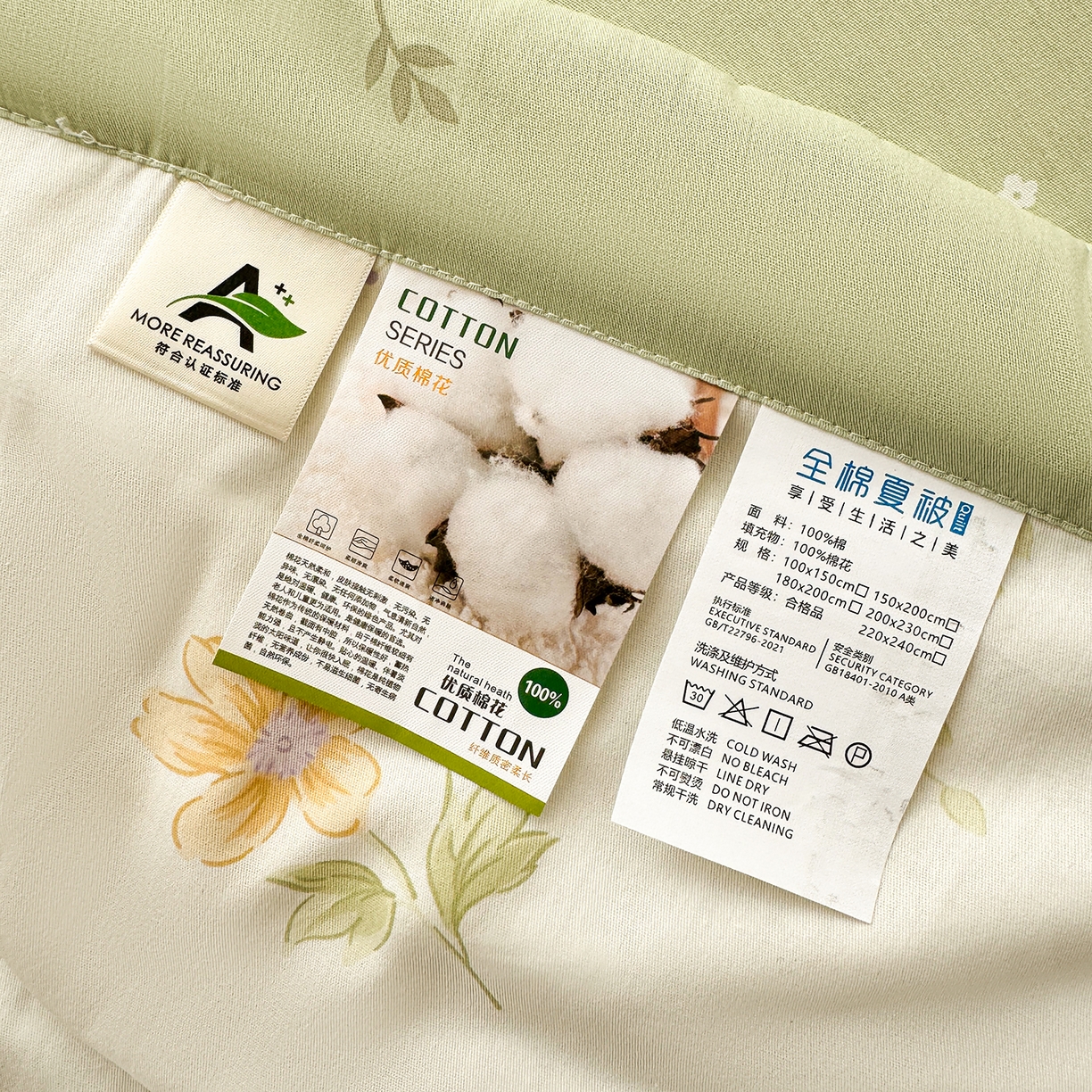 91家纺网 家纺一手货源 找家纺 瑶瑶家居 2026新款A类里外全棉夏凉被四件套-风格一 暮云花卉