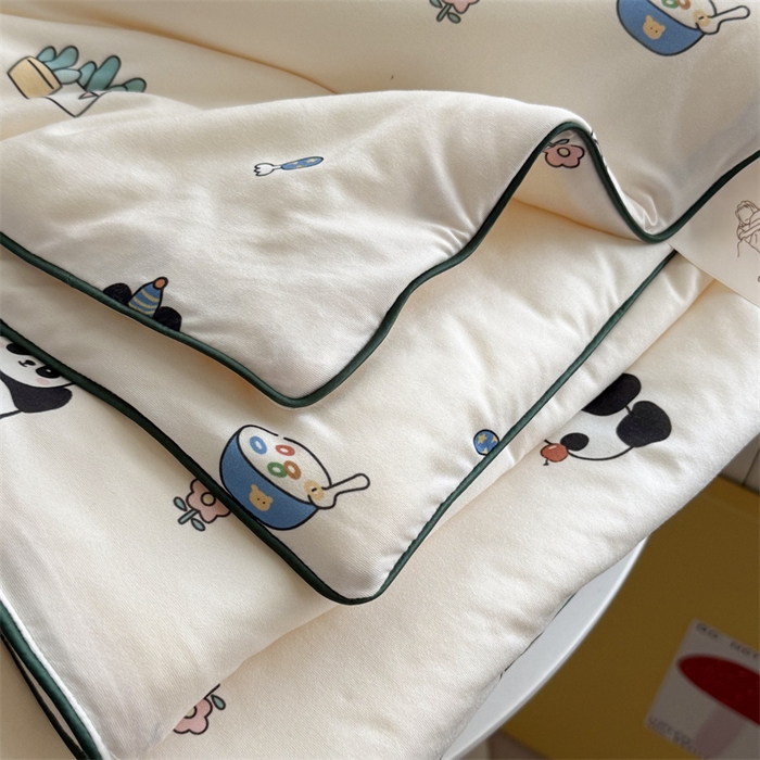 91家纺网 家纺一手货源 找家纺 暖生活 2026新款A类牛奶针织棉夏被被子被芯 熊猫吐司